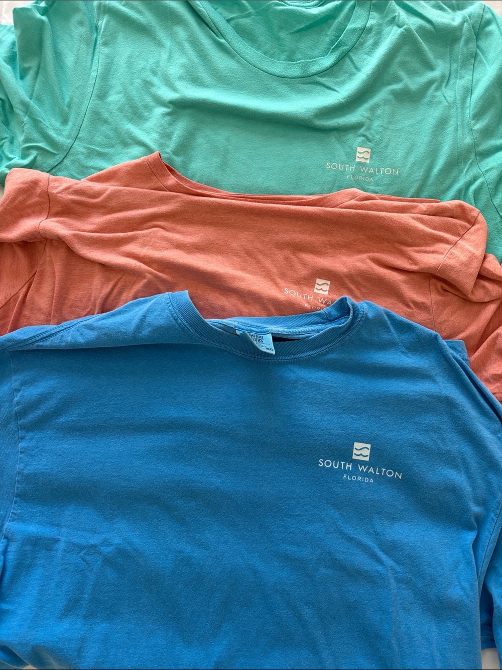 Bundle!!! Men’s south Walton Florida shirts - Blue, Coral & Aqua